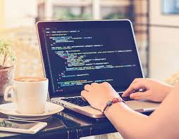 Close-up of software code on a monitor